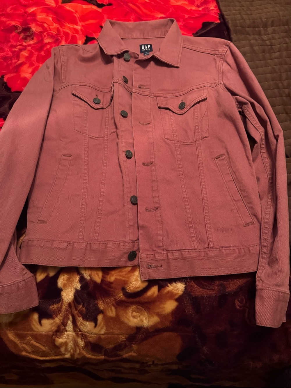 Gap Icon Denim Jacket Pink Salmon
